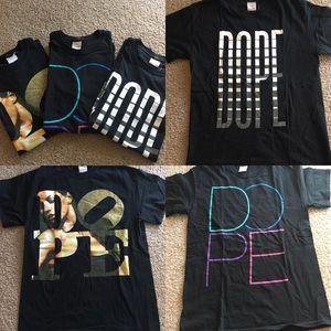 Used 3pcs DOPE brand tees.Sold as pack.Size Medium