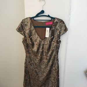 Never worn Pookie and Sebastian gold dress