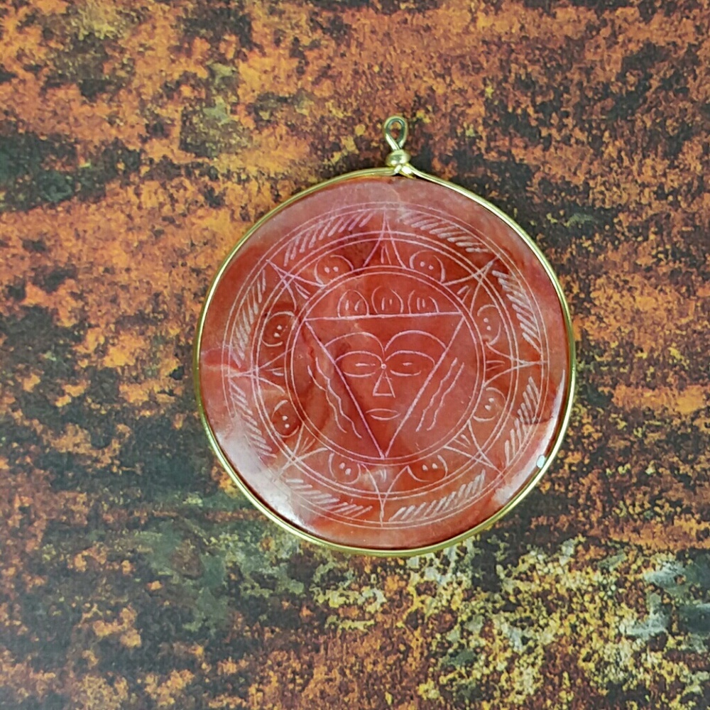 Red Agate Tribal Pendant