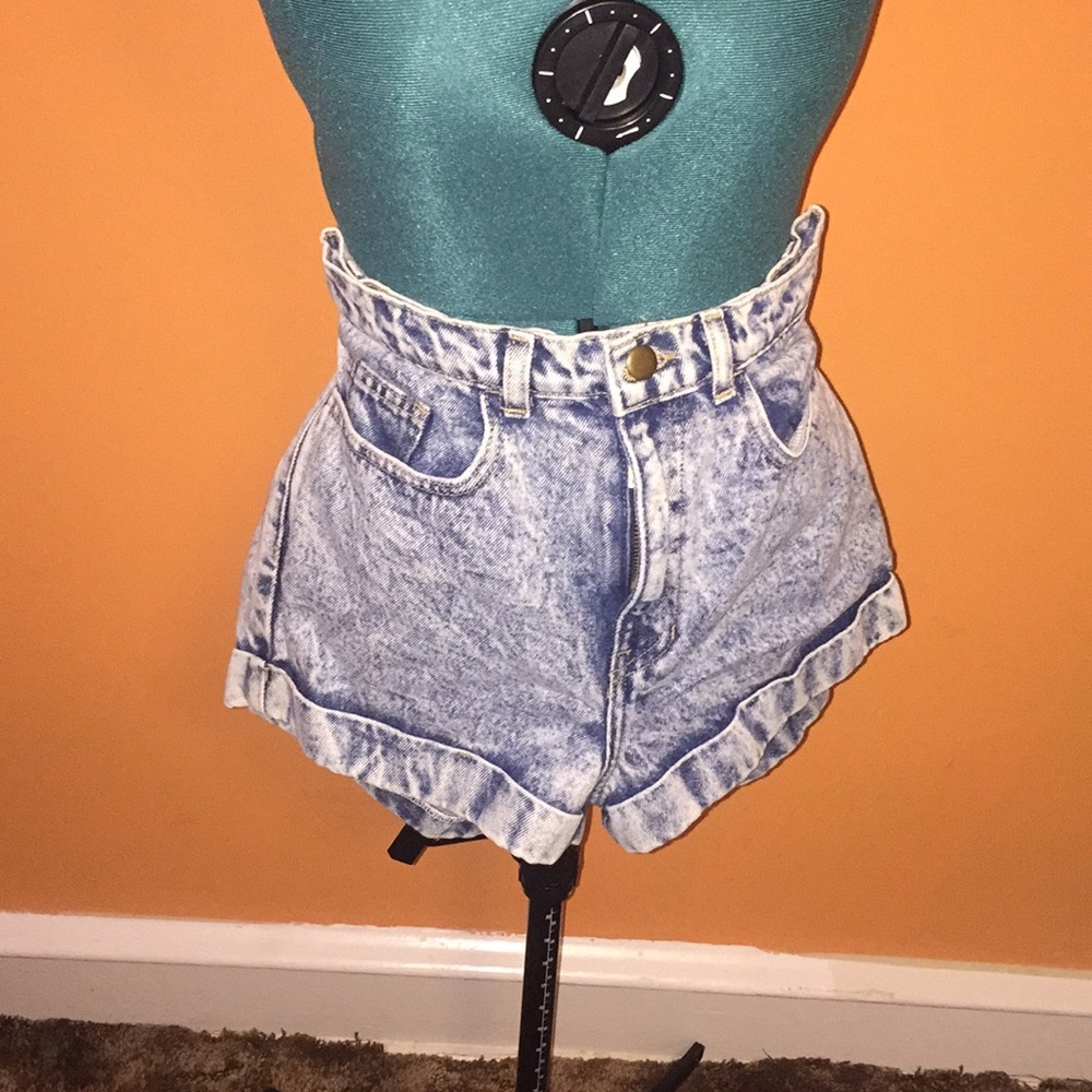 Acid Wash Denim  Shorts