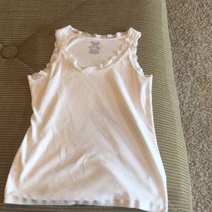 Faded Glory White with lace cami tank top