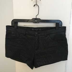Zara leather black shorts