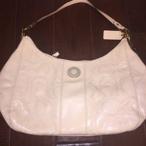 Coach patent white leather purse