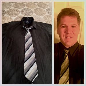 Stafford Dress Shirt & Modern Elements Tie