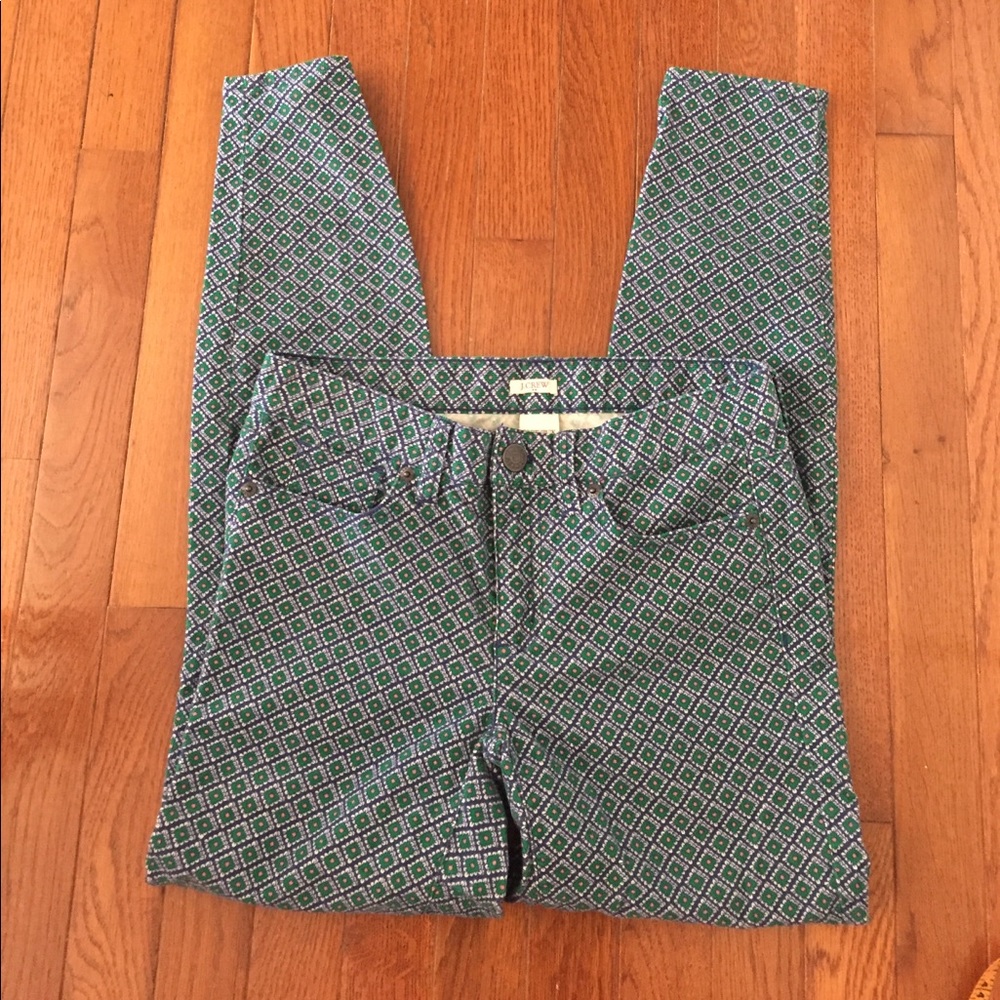 J. Crew patterned corduroy toothpick pants