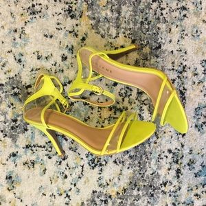 Clear and Neon Green Sandals