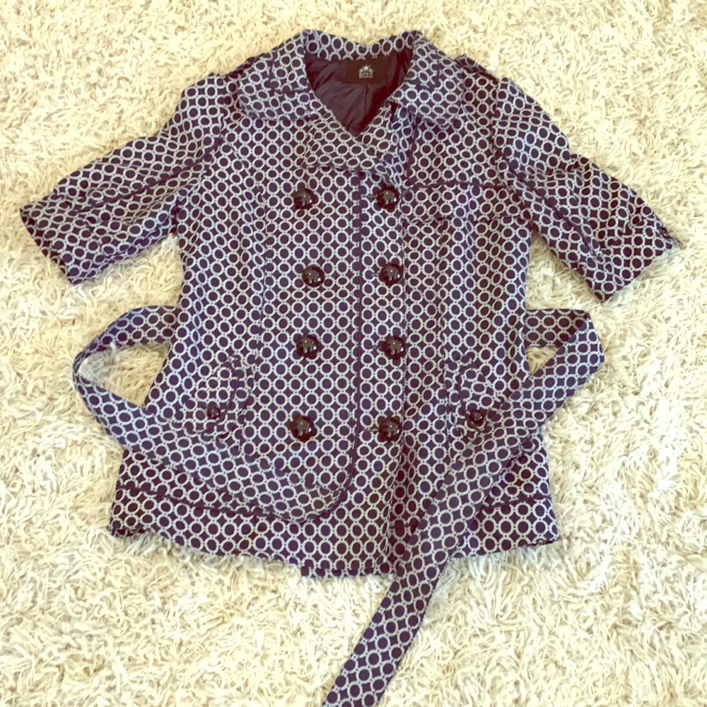 Navy and Cream Blazer Coat
