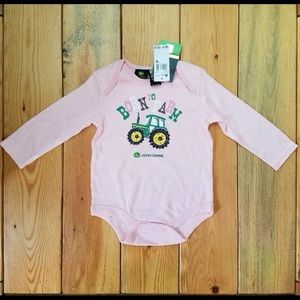 John Deere Born to Farm Pink Bodysuit