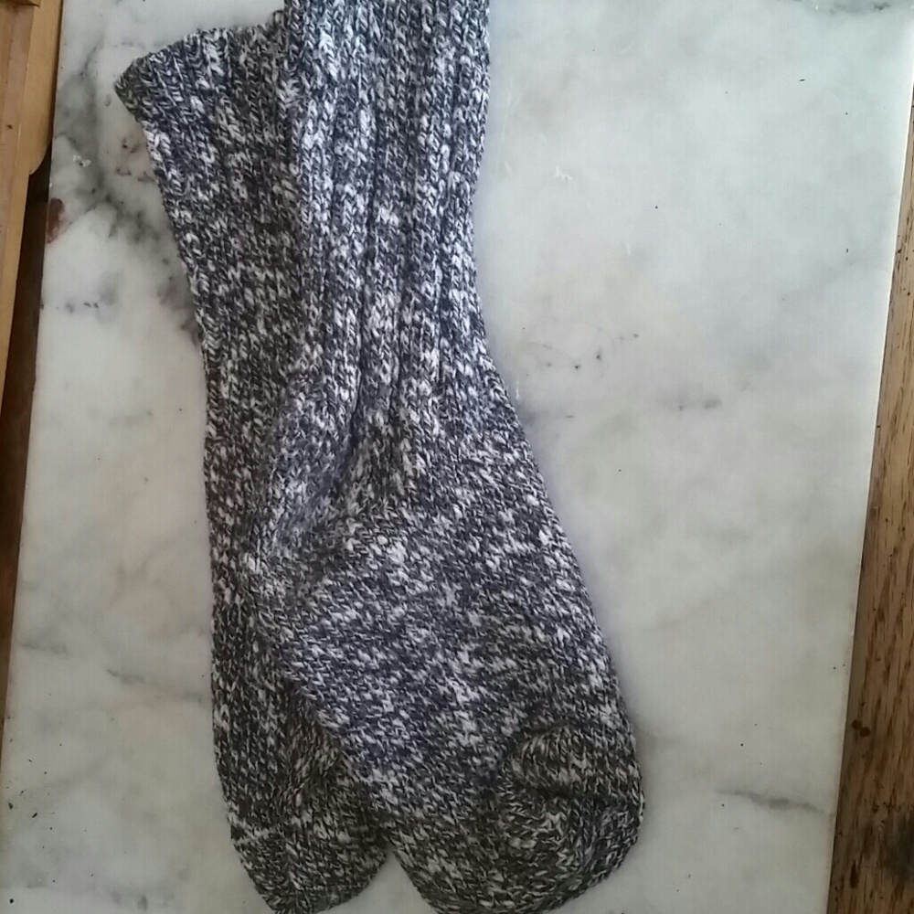 Blue and white socks