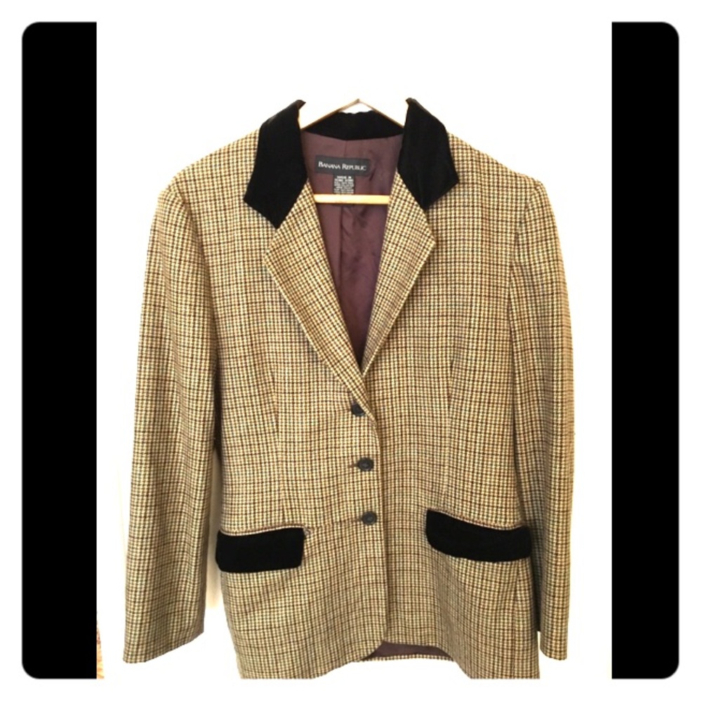 Plaid & velvet Banana Republic blazer