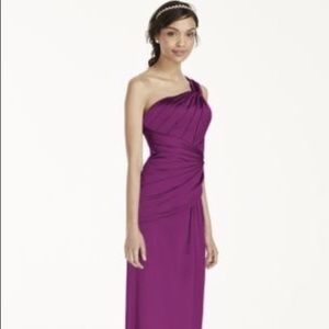 Raspberry Long Satin Dress Size 6