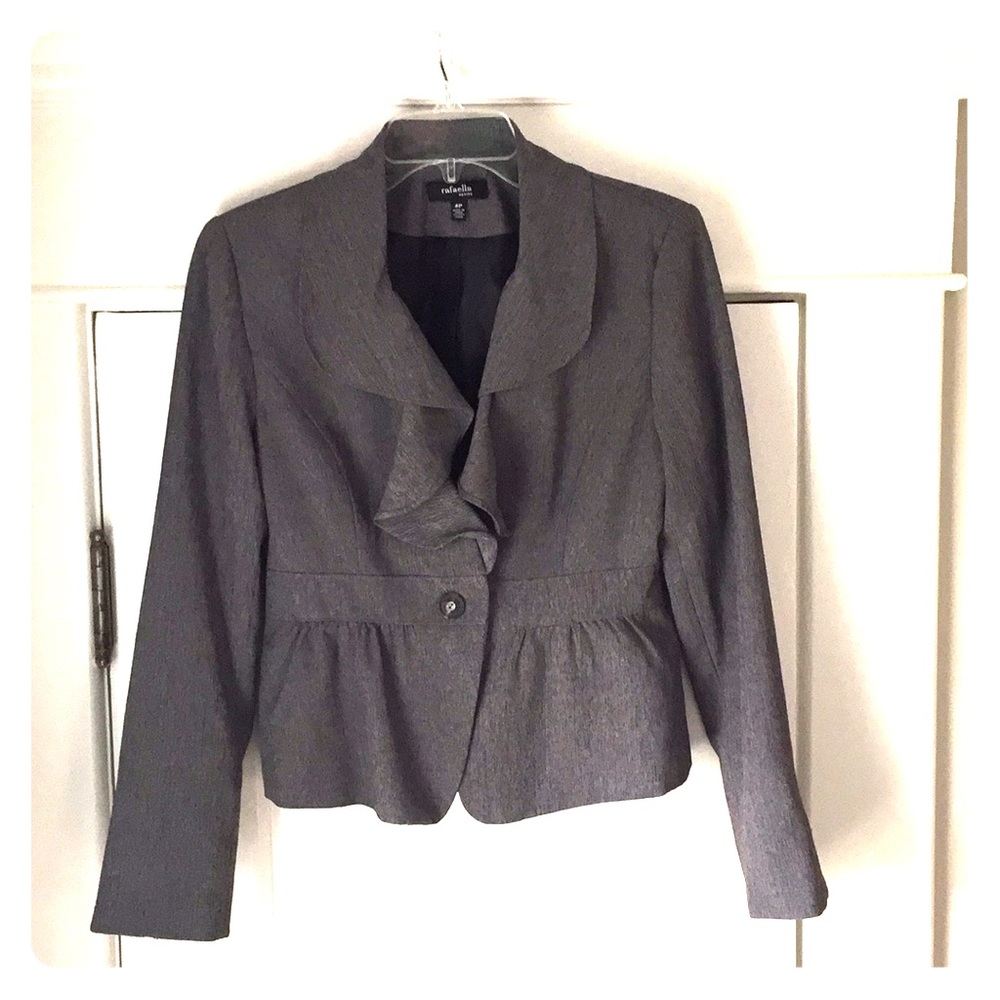 Grey Rafaella ruffle blazer