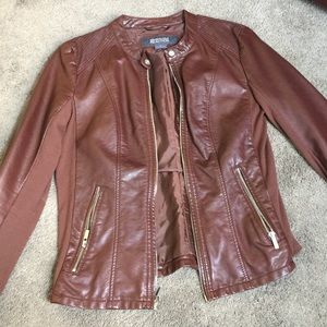 Brown leather jacket