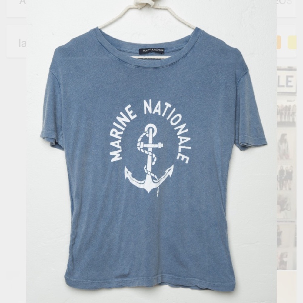 Brandy Melville mason marine nationale anchor top!