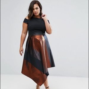 Asos curve asymmetrical cold shoulder dress