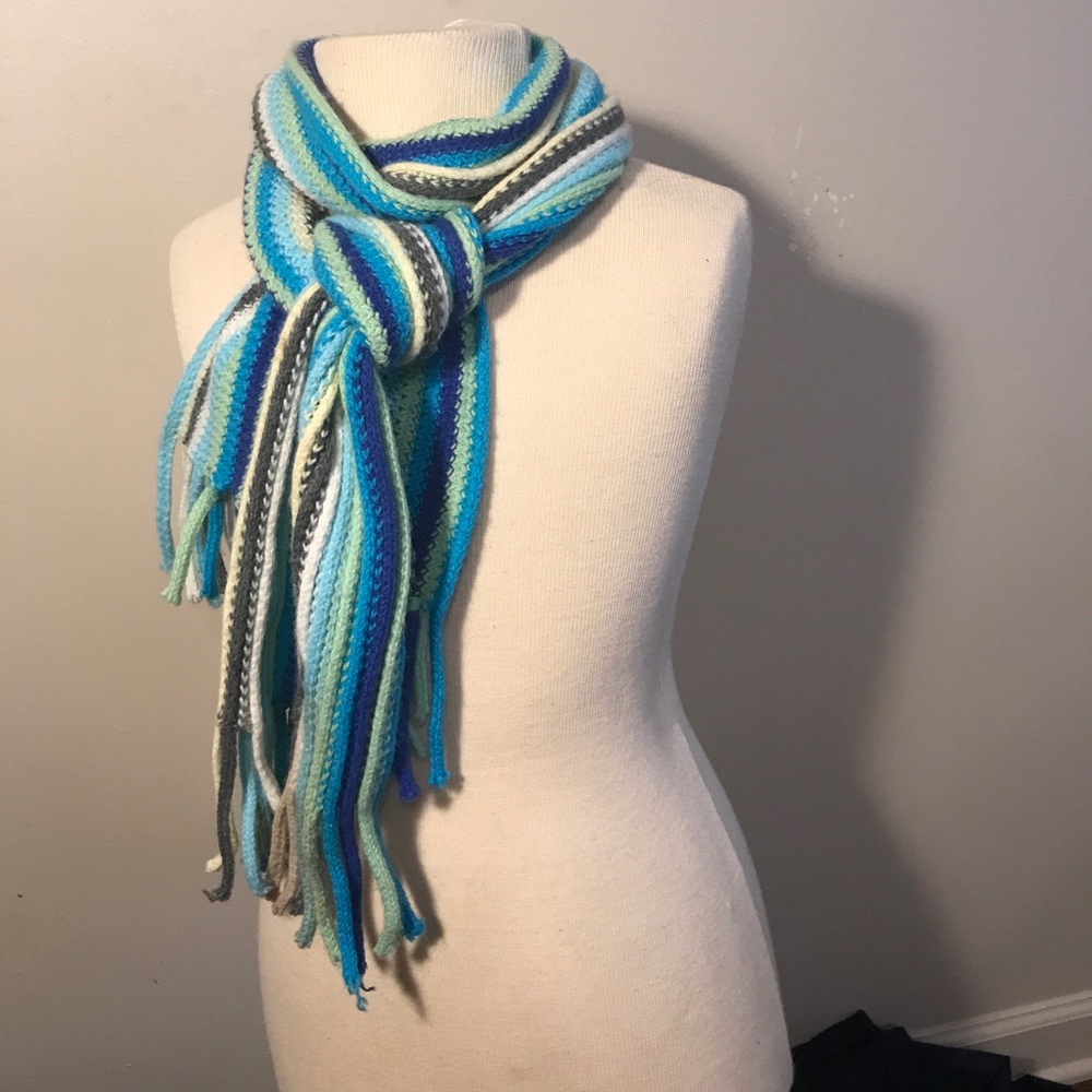 Multicolored blue scarf