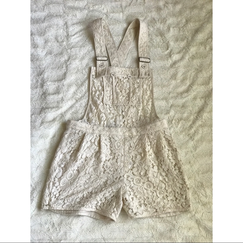 lace overall shorts