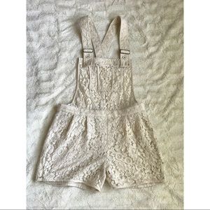 lace overall shorts
