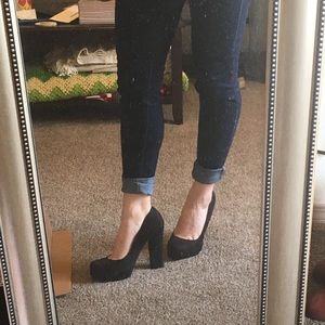 Black Chunky Heels