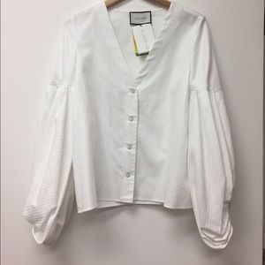Alexis Kaia Balloon Sleeve Top White Medium
