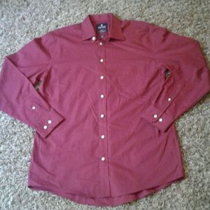 Mens button up shirt, maroon