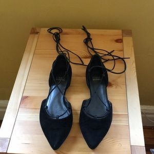 Black suede Stuart Weitzman flats