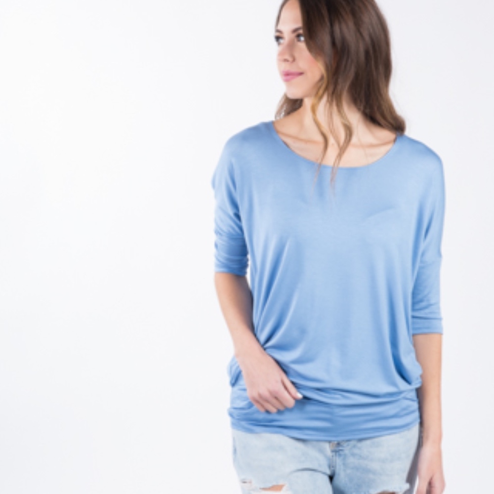 Dolman Tunic in Blue Modal