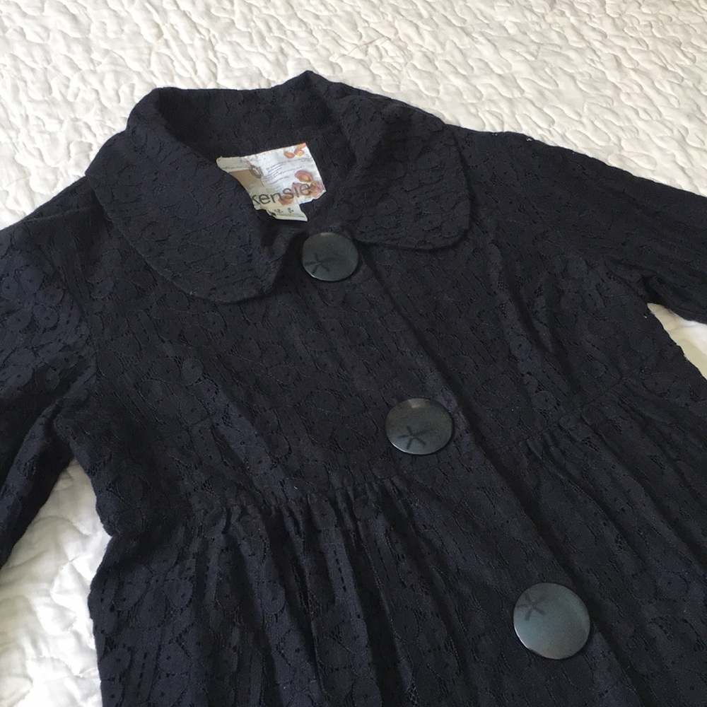 Ladies black lace jacket top size small