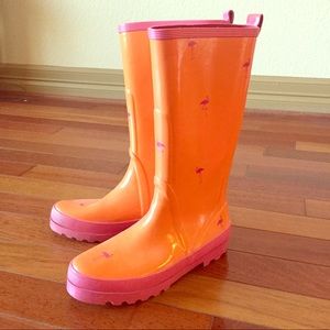 J. Crew flamingo rain boots