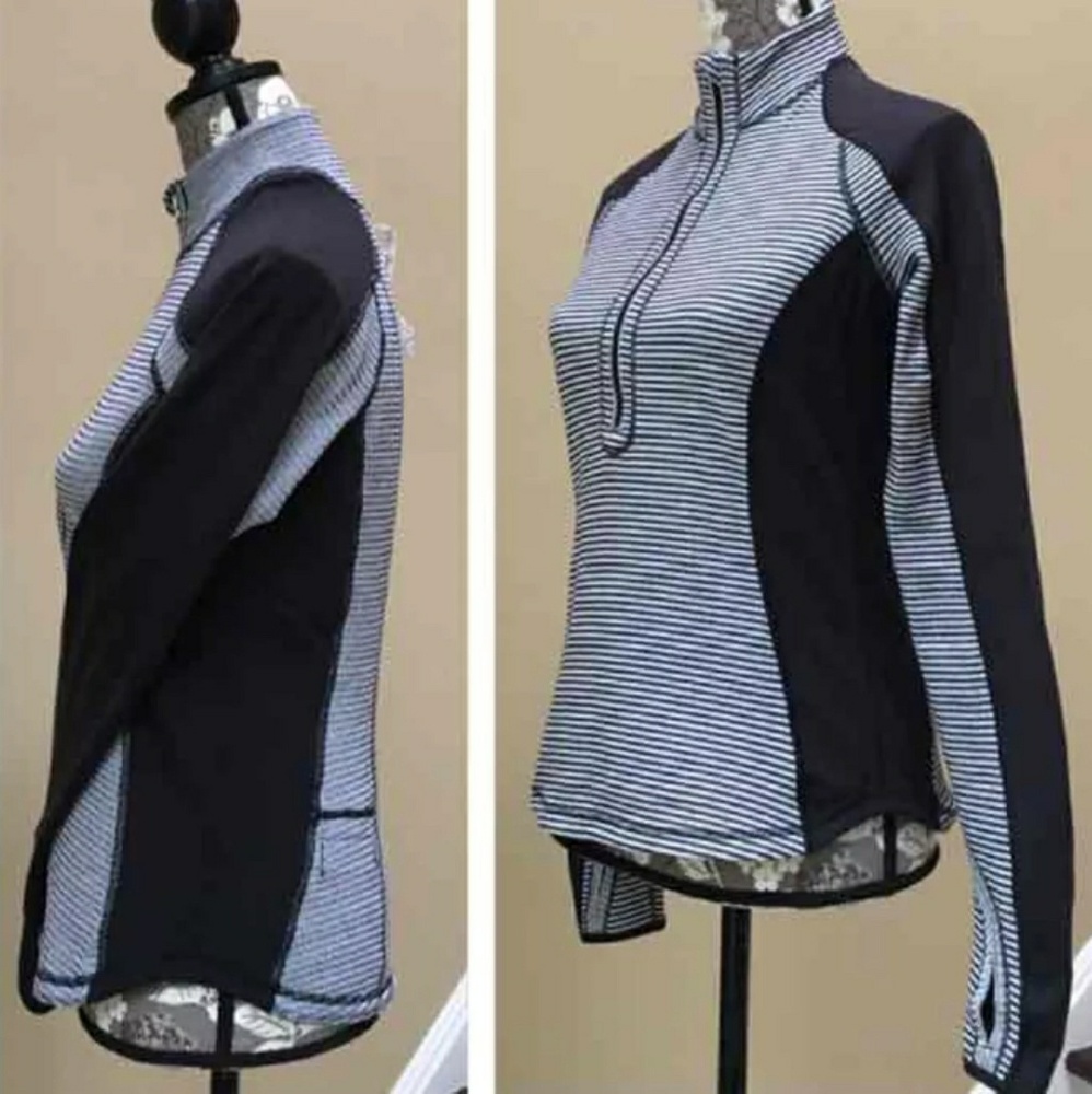 Lululemon reversible striped 1/2 zip