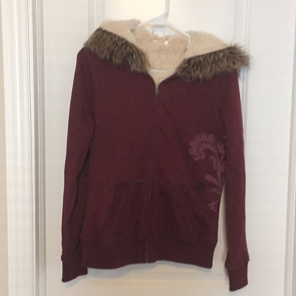 Zip up fur jacket
