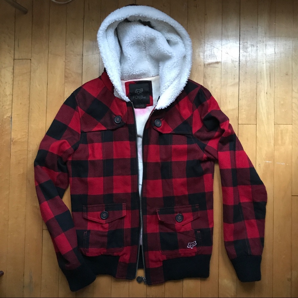 Red and Black Plaid Jacket