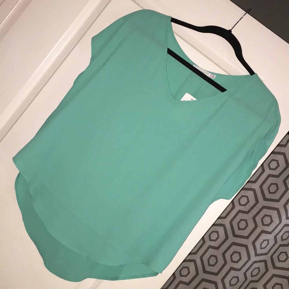 Teal loose fit dress shirt