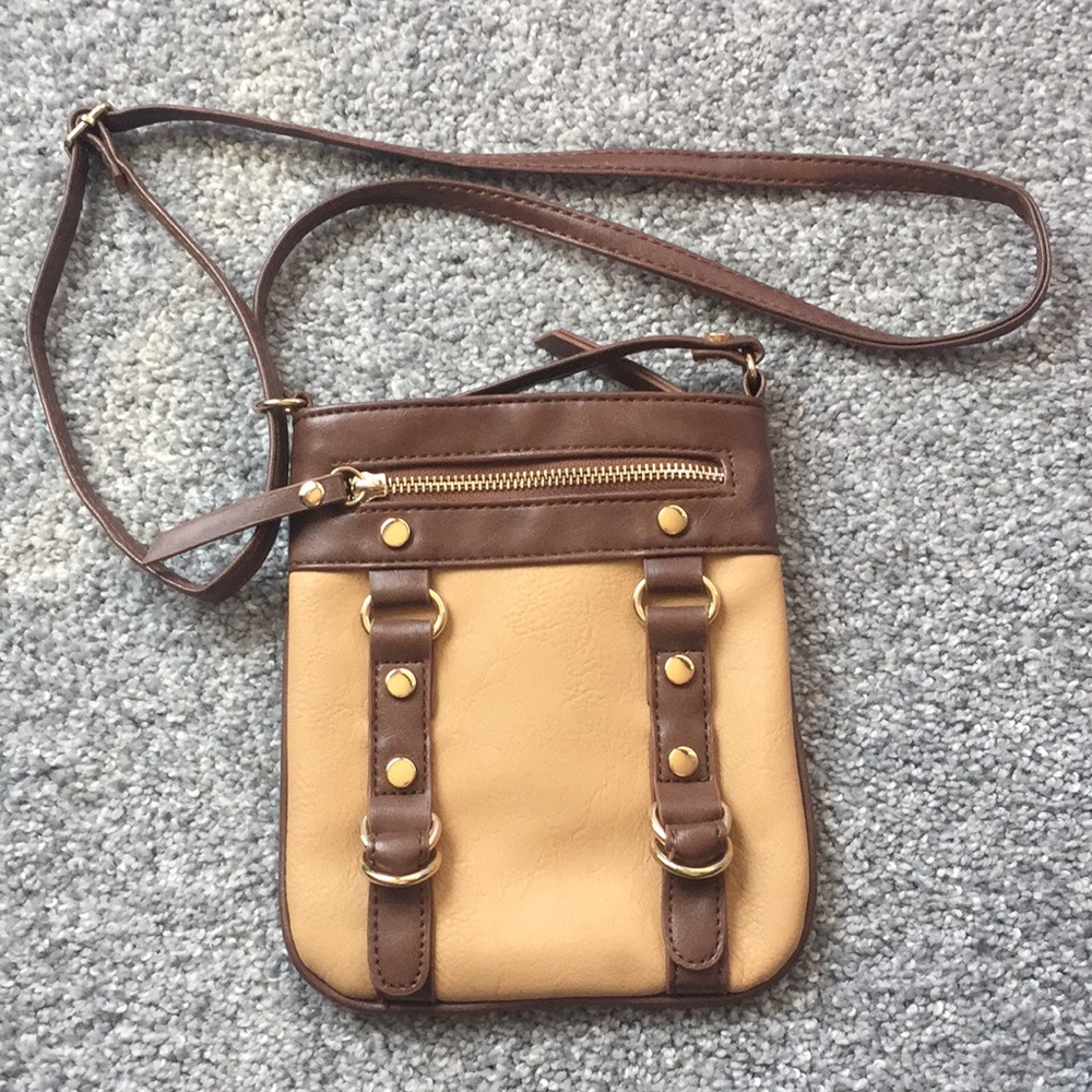 Tan cross body bag