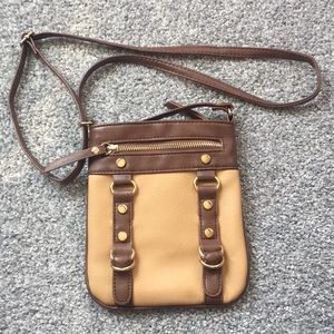 Tan cross body bag