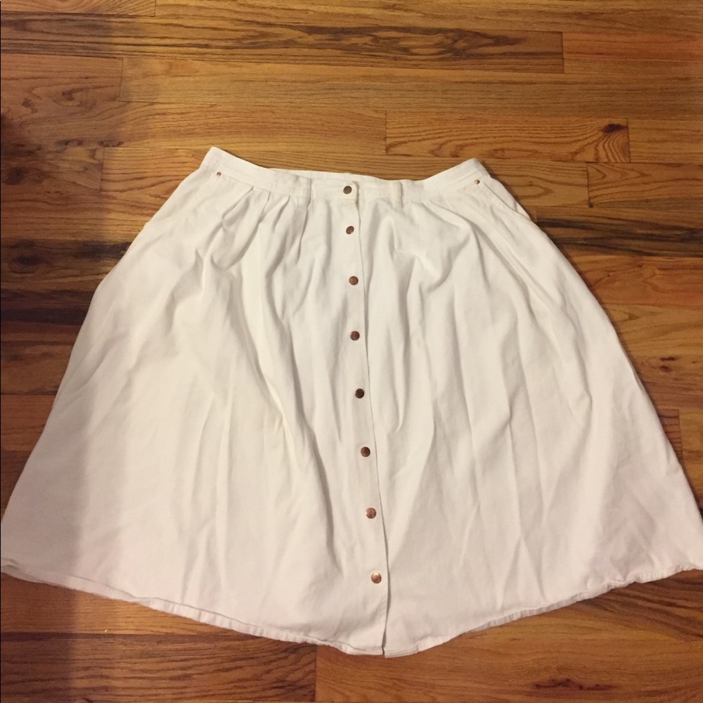 ASOS curve white denim circle skirt