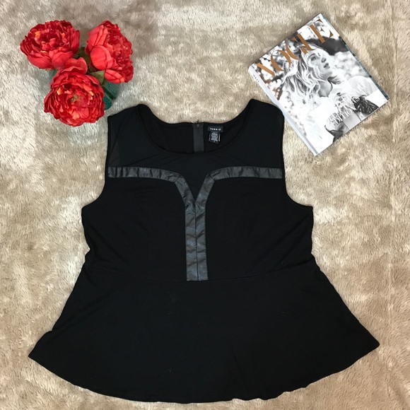 torrid Tops - ⭐️TORRID⭐️ faux leather trimmed peplum