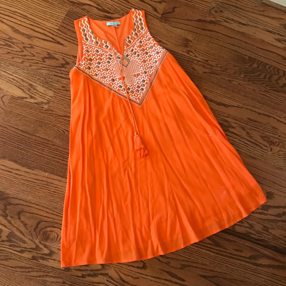 She & Sky boutique orange dress, small