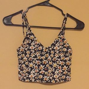 UO Floral Crop Tank Top
