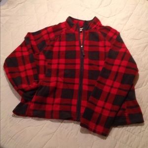 Plaid Fleece Zip Up Jacket
