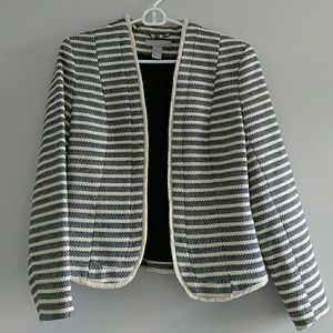 Brand new H&M dark blue and beige striped blazer