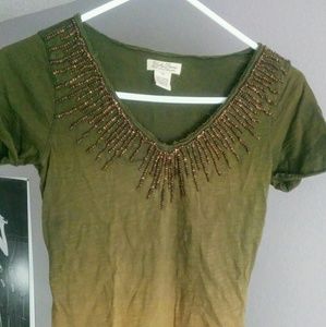 Lucky Brand Beaded Ombre Shirt