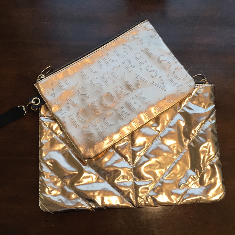 Victoria's Secret rose gold clutch set
