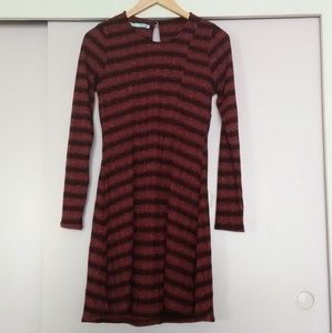 NWOT Maurices Women dress,Long Sleeve, Stripe, Red
