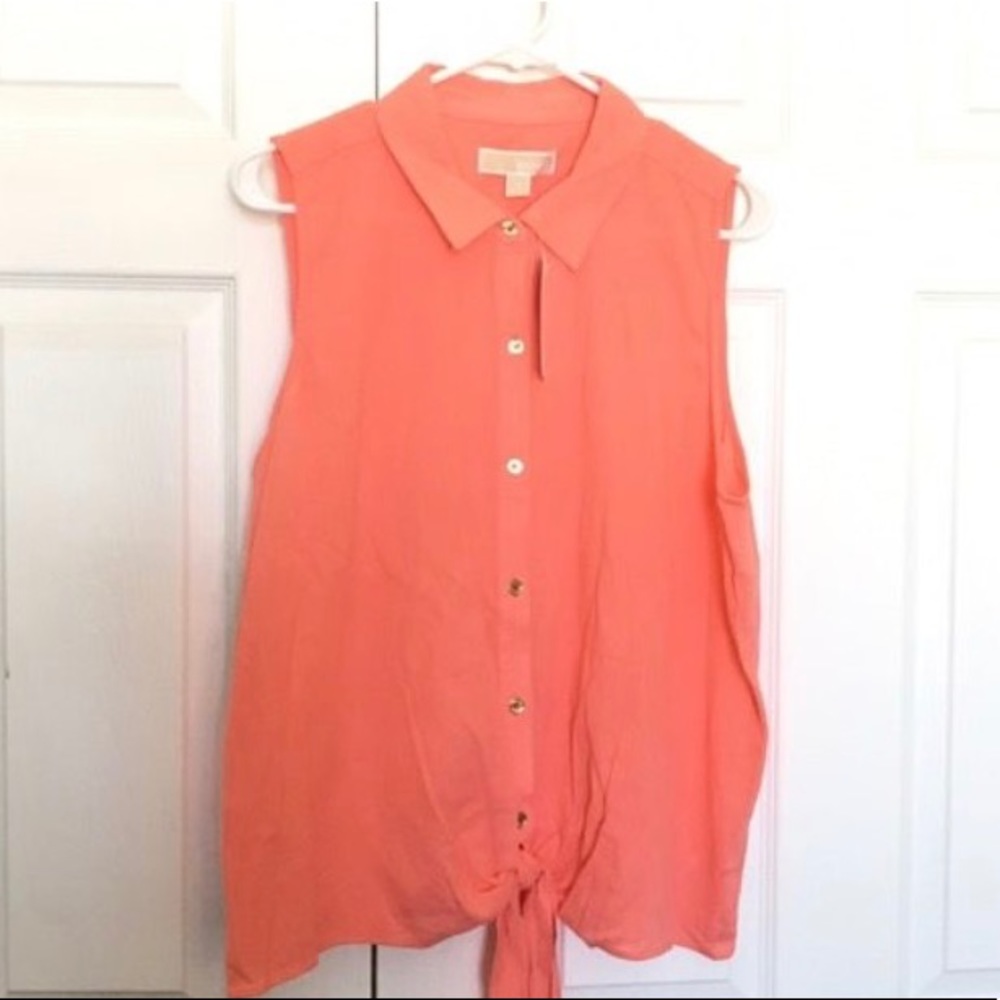 Michael Kors Sleevless Button Up Top