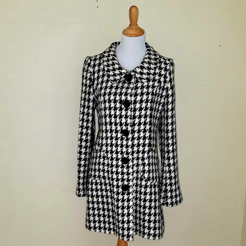 Tulle houndstooth coat