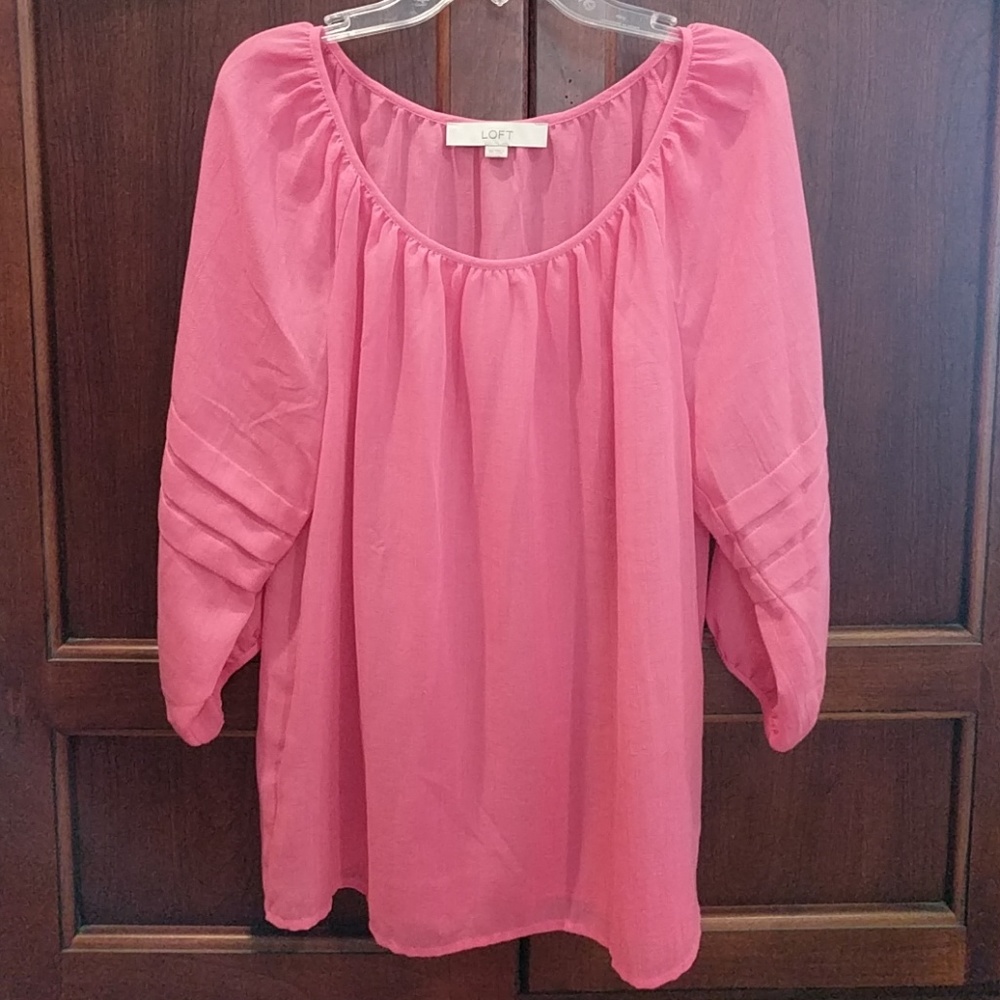 LOFT pink sheer blouse