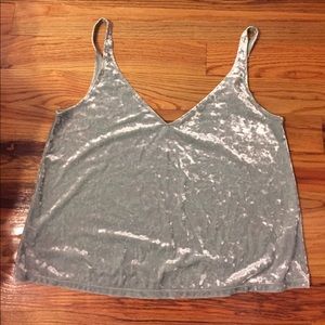 H&M mint green velvet tank top