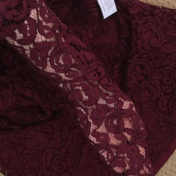 J Crew Size 4 NEW Leavers Lace Deep Wine Gown