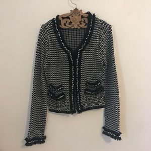 White House Black Market Tweed Kit Pearl Jacket